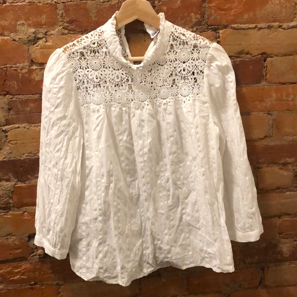 Gap 3/4 sleeve white blouse